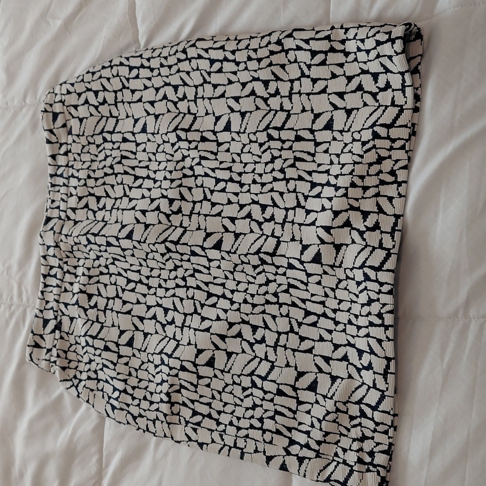 Ann Taylor Navy & Cream Pencil Skirt NEW